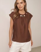 j&x Bluză din viscoză în stil boho cu aplicație din imitație de pietre Rosunte Maro