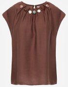 j&x Bluză din viscoză în stil boho cu aplicație din imitație de pietre Rosunte Maro