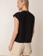 j&x Bluză din viscoză în stil boho cu aplicație din imitație de pietre Rosunte Neagră