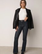 j&x Bluză elegantă cu mânecă scurtă din vâscoză cu model împletit Stria Bej deschis