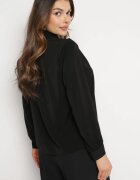 j&x Bluză Neagră cu Cravată și Perlă Decorativă Jonista