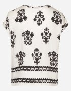 j&x Bluză Negru-Alb din Viscoză cu Model în Stil Boho Lunaseia