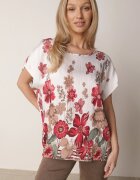 j&x Bluză Roșie din viscoză cu flori Talina