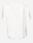 j&x Bluză T-shirt Albă din Bumbac cu Mânecă Scurtă cu Imprimeu și Nasturi Fiomara
