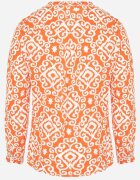 j&x Bluză Viscoză Portocaliu-Albă Cu nasturi Cu imprimeu geometric Perita