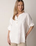 j&x Cămașă Albă din Vâscoză cu Flori Brodate Sylimeine