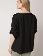 j&x Cămașă Neagră din Viscoză cu Flori Brodate Sylimeine