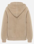 j&x Cardigan Bej De Lână Cu Glugă Și Fermoar Sakiyah