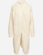 j&x Cardigan Bej deschis din lână cu croială lungă și simplă cu guler înalt cu fermoar Boniala