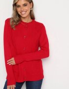 j&x Cardigan Clasic Bordo cu adaos de bumbac cu nasturi cu relief geometric Mevasina