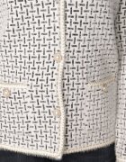 j&x Cardigan cu adaos de lână cu model geometric cu nasturi decorativi din imitație de perle Kasandra Alb