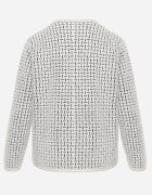 j&x Cardigan cu adaos de lână cu model geometric cu nasturi decorativi din imitație de perle Kasandra Alb