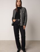 j&x Cardigan cu adaos de lână cu model geometric cu nasturi decorativi din imitație de perle Kasandra Negru