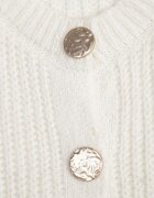 j&x Cardigan cu buzunare și nasturi aurii cu lână Aromi Bej deschis