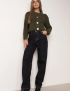 j&x Cardigan cu buzunare și nasturi aurii cu lână Aromi Verde