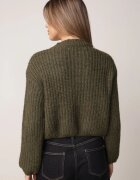 j&x Cardigan cu buzunare și nasturi aurii cu lână Aromi Verde