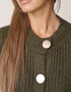 j&x Cardigan cu buzunare și nasturi aurii cu lână Aromi Verde