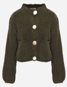 j&x Cardigan cu buzunare și nasturi aurii cu lână Aromi Verde