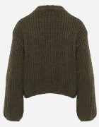 j&x Cardigan cu buzunare și nasturi aurii cu lână Aromi Verde