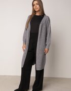 j&x Cardigan cu lână cu croi lung Vallise Bej Gri