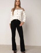j&x Cardigan cu lână și bumbac cu nasturi în dungi Jord Crem cu Crem cu bej