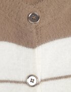j&x Cardigan cu lână și bumbac cu nasturi în dungi Jord Crem cu Crem cu bej