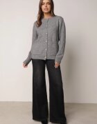 j&x Cardigan cu lână și bumbac cu nasturi și buzunare elegante Orlandia Gri