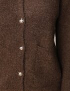 j&x Cardigan cu lână și bumbac cu nasturi și buzunare elegante Orlandia Maro