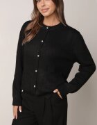 j&x Cardigan cu lână și bumbac cu nasturi și buzunare elegante Orlandia Negru
