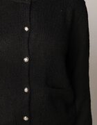 j&x Cardigan cu lână și bumbac cu nasturi și buzunare elegante Orlandia Negru