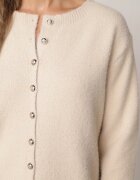 j&x Cardigan cu lână și bumbac cu nasturi Sonah Bej Bej Bej