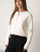 j&x Cardigan cu lână și bumbac cu nasturi Sonah Bej Bej Bej deschis