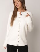 j&x Cardigan cu lână și bumbac cu nasturi Sonah Bej Bej Bej deschis