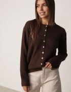 j&x Cardigan cu lână și bumbac cu nasturi Sonah Bej Bej Maro