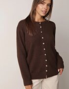 j&x Cardigan cu lână și bumbac cu nasturi Sonah Bej Bej Maro