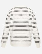 j&x Cardigan cu lână și bumbac în dungi orizontale cu nasturi Morgansa Bej deschis