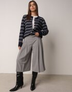 j&x Cardigan cu lână și bumbac în dungi orizontale cu nasturi Morgansa Bleumarin