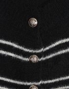 j&x Cardigan cu lână și bumbac în dungi orizontale cu nasturi Morgansa Negru