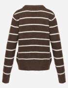 j&x Cardigan descheiat cu lână merinos și bumbac în dungi Kookti Maro