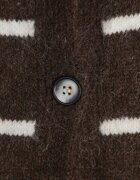 j&x Cardigan descheiat cu lână merinos și bumbac în dungi Kookti Maro
