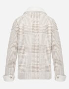 j&x Cardigan descheiat din lână cu model în carouri bouclé cu guler și manșete Azoria Bej deschis
