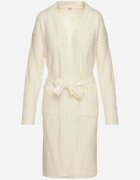 j&x Cardigan deschis Bej deschis cu lână cu torsade și cu cordon Darrive