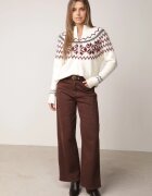 j&x Cardigan din lână bumbac și model norvegian Raegata Bej deschis