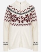 j&x Cardigan din lână bumbac și model norvegian Raegata Bej deschis