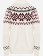 j&x Cardigan din lână bumbac și model norvegian Raegata Bej deschis