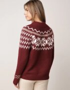 j&x Cardigan din lână bumbac și model norvegian Raegata Bordo