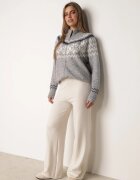 j&x Cardigan din lână bumbac și model norvegian Raegata Gri