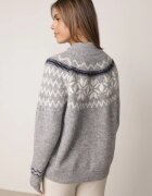 j&x Cardigan din lână bumbac și model norvegian Raegata Gri