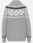 j&x Cardigan din lână bumbac și model norvegian Raegata Gri