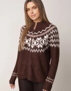 j&x Cardigan din lână bumbac și model norvegian Raegata Maro